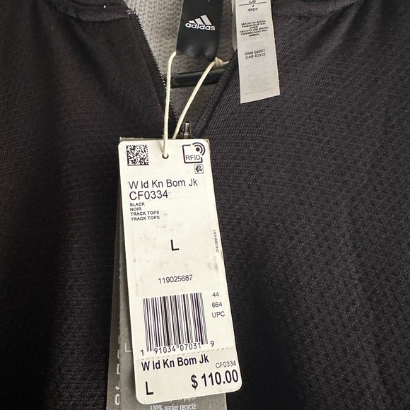 Adidas Black Track Zip up Sweater. Size Large - Picture 3 of 3